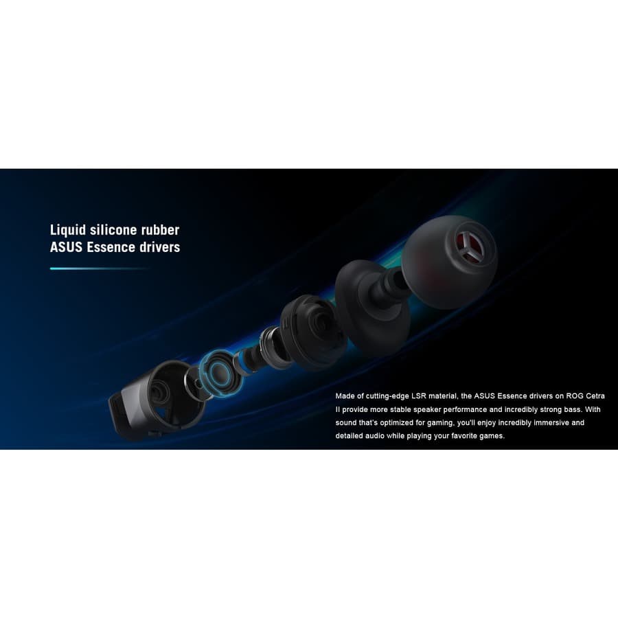 ASUS ROG Cetra II in-ear wired USB-C headset with ANC and Aura Sync RGB lighting