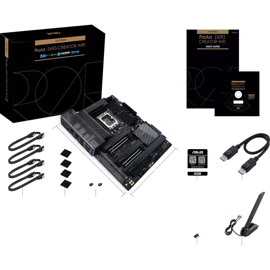 ASUS ProArt Z690-Creator WiFi ATX motherboard for Intel LGA 1700 with DDR5, dual Thunderbolt 4, and 10G LAN