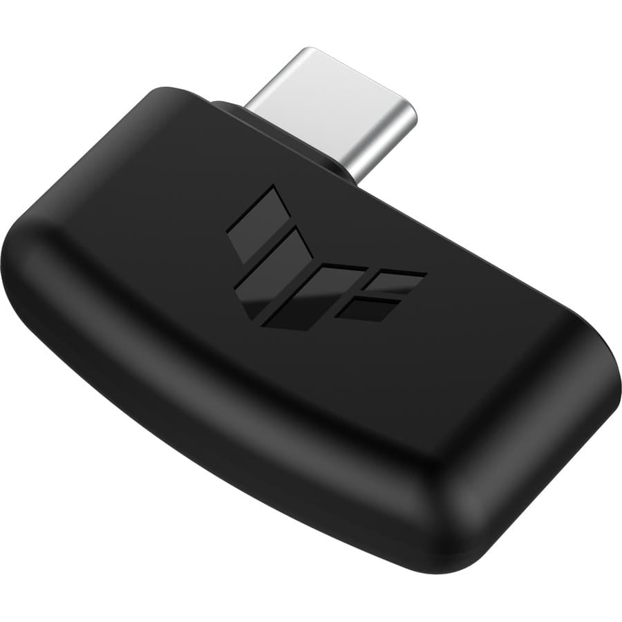 ASUS TUF Gaming H1 Wireless headset in black with over-ear cups and boom microphone