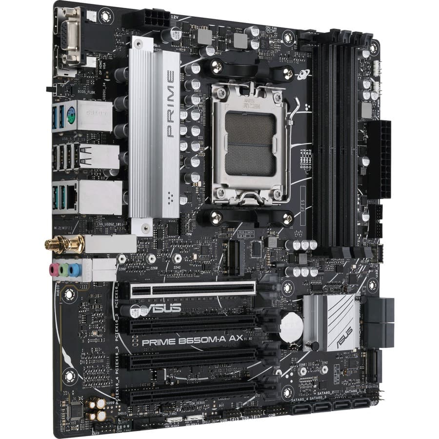 ASUS PRIME B650M-A AX Micro-ATX AM5 motherboard with integrated Wi‑Fi 6