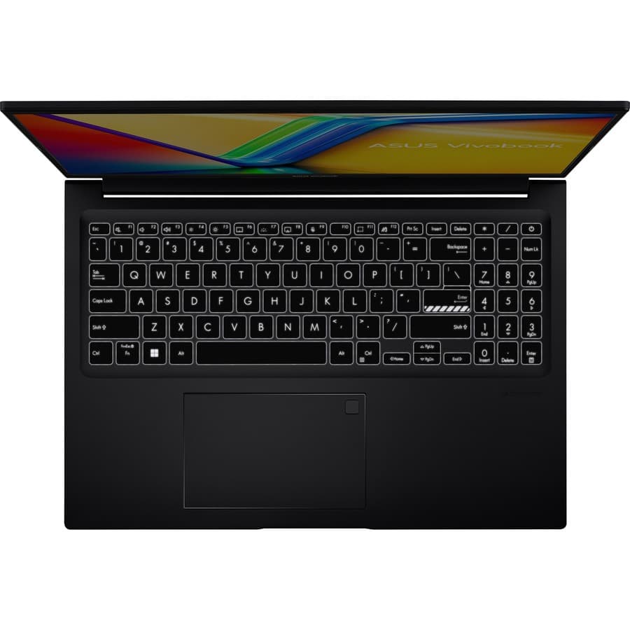 ASUS Vivobook 16 business laptop in black with 16-inch WUXGA display, Ryzen 7 7730U, 16 GB RAM, and 1 TB SSD