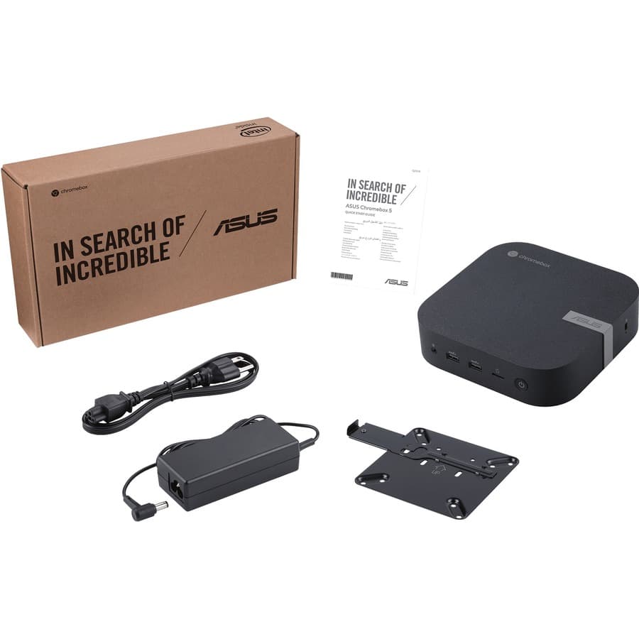ASUS Chromebox 5 mini PC with Intel Celeron 7305, 4 GB memory, and 128 GB NVMe SSD