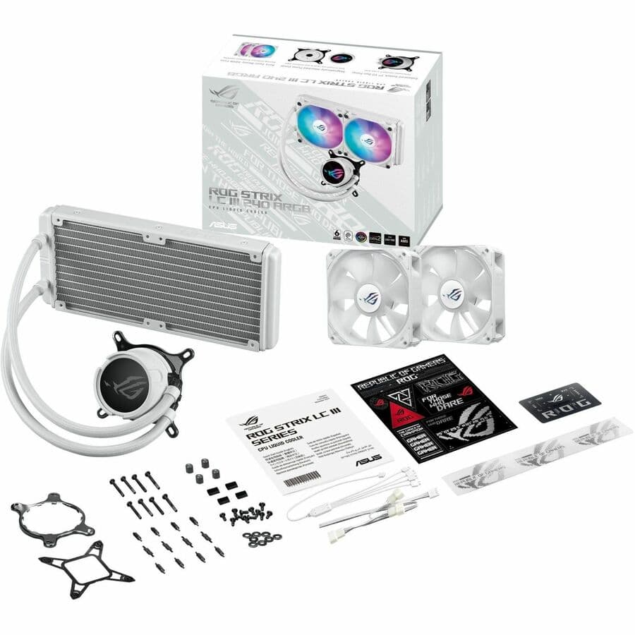 ASUS ROG STRIX LC III 240 ARGB WHT white 240 mm liquid CPU cooler with ARGB lighting