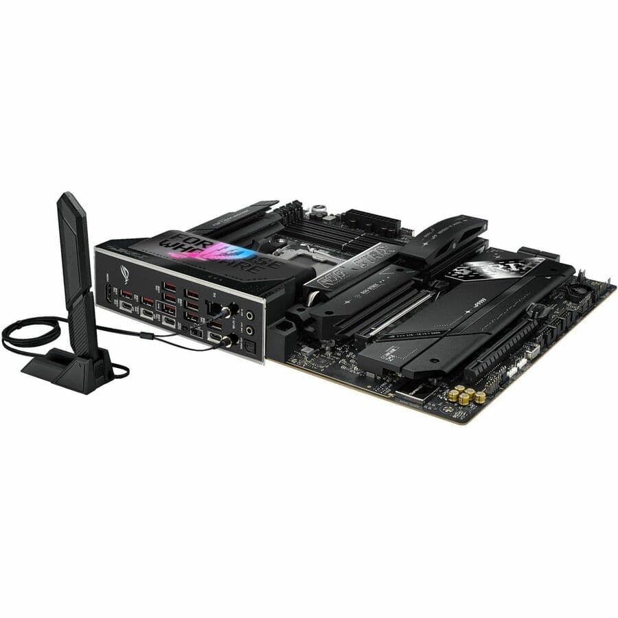 ASUS ROG Strix X870E-E Gaming WiFi ATX motherboard with DDR5 support and WiFi 7