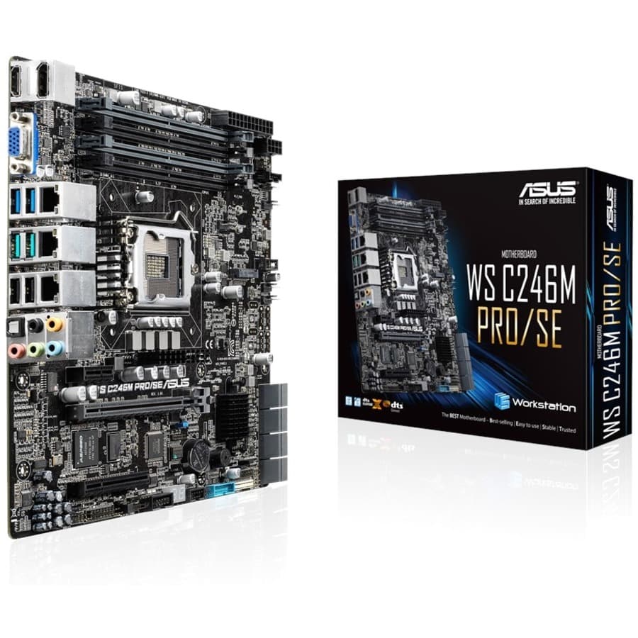 ASUS WS C246M PRO/SE Micro ATX workstation motherboard with Intel C246 chipset and dual LAN