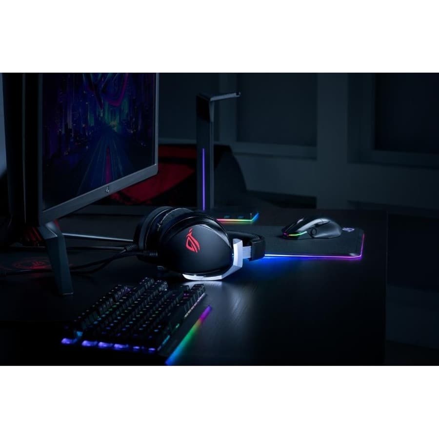 ASUS ROG Theta 7.1 USB-C wired gaming headset with over-ear cups and boom microphone