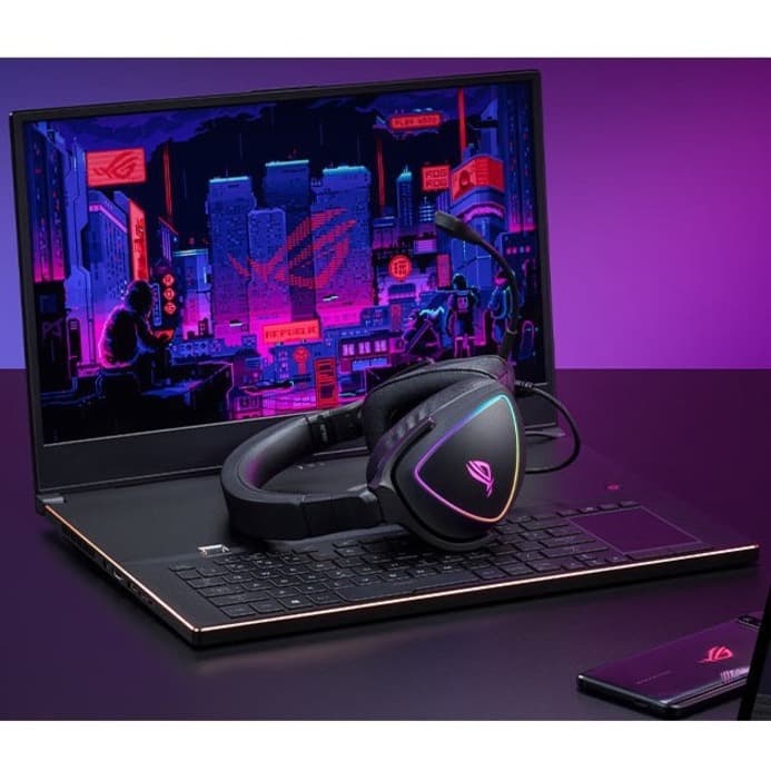 ASUS ROG Delta S USB-C wired gaming headset with RGB lighting and over-ear design