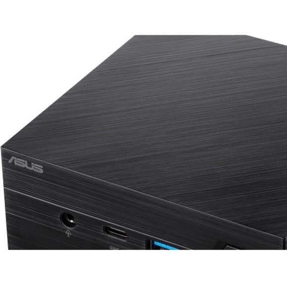 ASUS PN62S mini PC in black with Intel Core i7, HDMI 2.0, and Gigabit Ethernet for business use