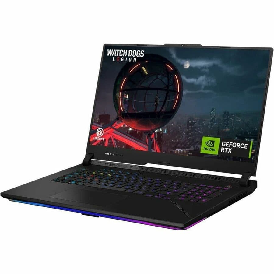ASUS ROG Strix 17.3-inch gaming laptop with Ryzen 9 7945HX3D, RTX 4080, and black chassis