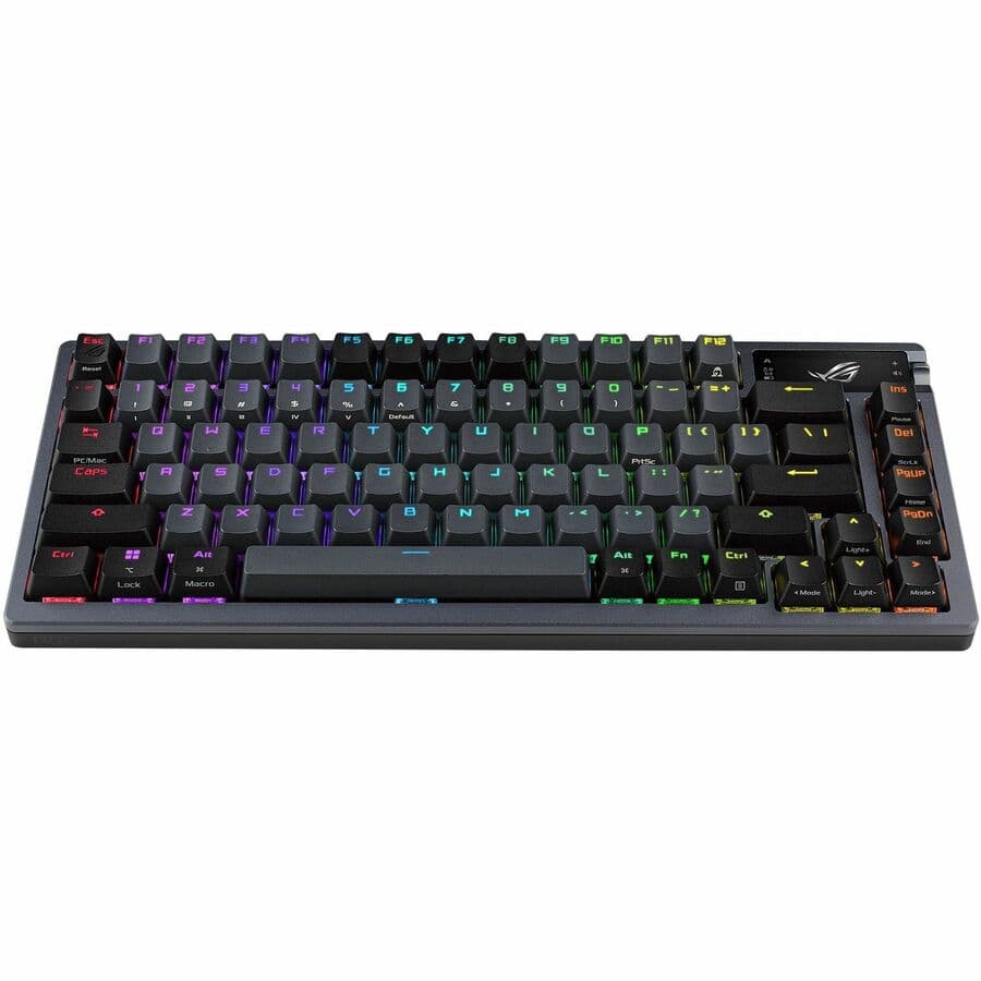 ASUS ROG Azoth wireless 75% keyboard in black with OLED display and PBT keycaps