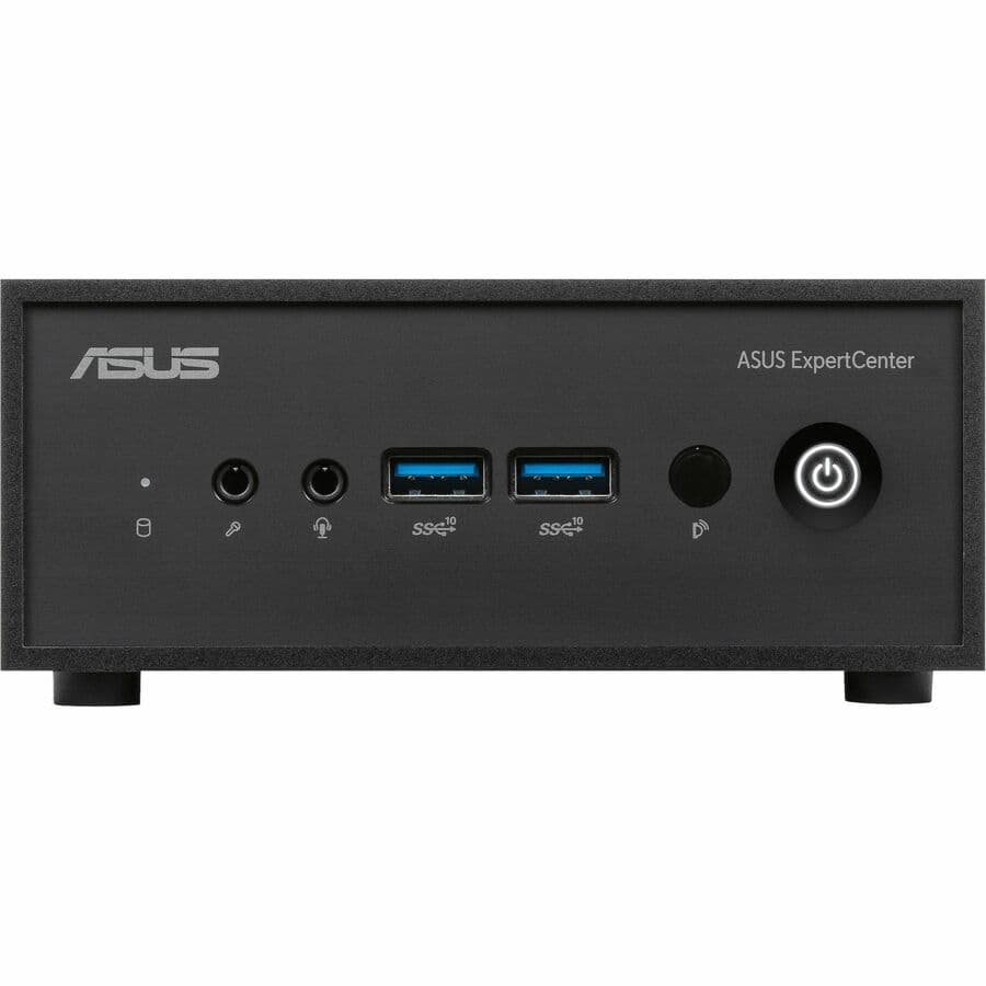 ASUS ExpertCenter PN42 fanless mini PC with Intel N100, 4 GB RAM, 128 GB SSD, WiFi 6, and VESA mount support