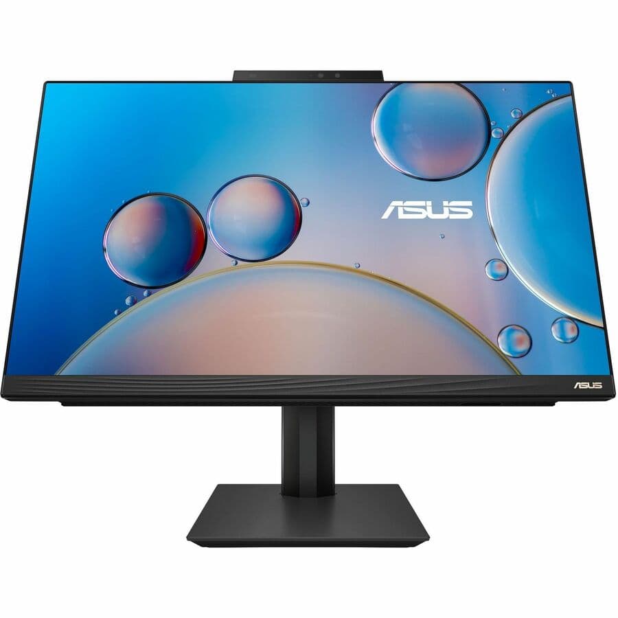 ASUS 23.8-inch all-in-one desktop with touchscreen, black finish, and slim business design