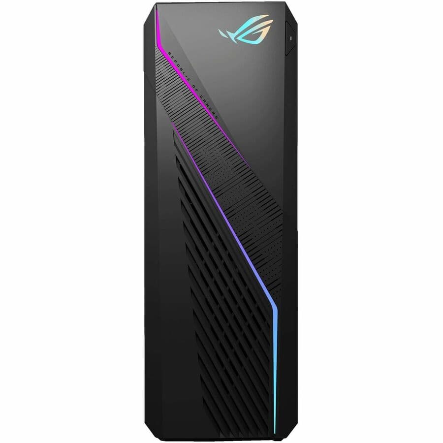 ASUS ROG tower desktop with Intel Core i7-14700F, NVIDIA GeForce RTX 4060, 16 GB RAM, and 1 TB SSD
