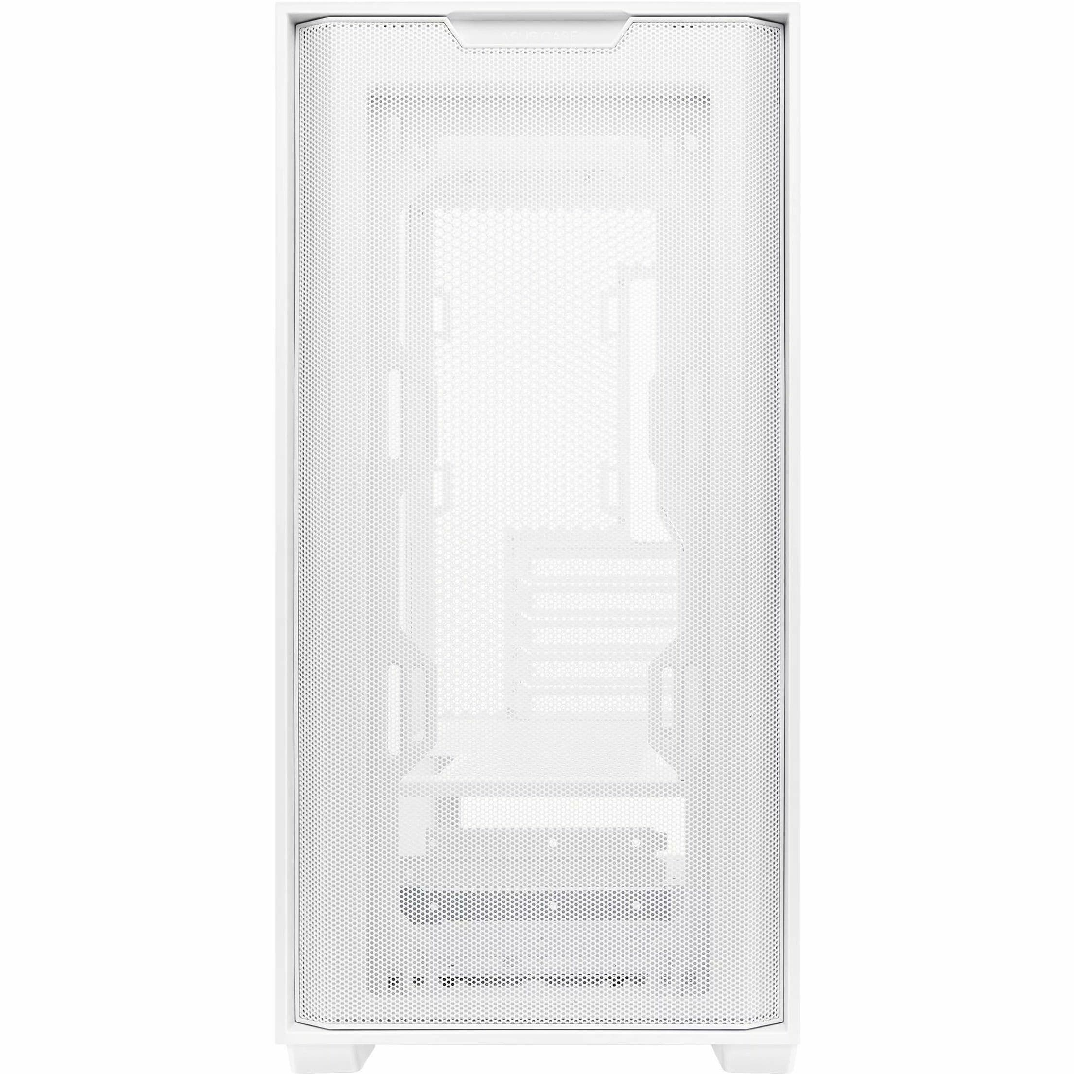 ASUS A21 White Micro-ATX case with mesh front panel and support for 380 mm GPU and 360 mm cooler