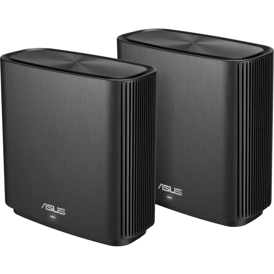 ASUS ZenWiFi AC CT8 2-pack AC3000 tri-band whole-home WiFi mesh system in charcoal
