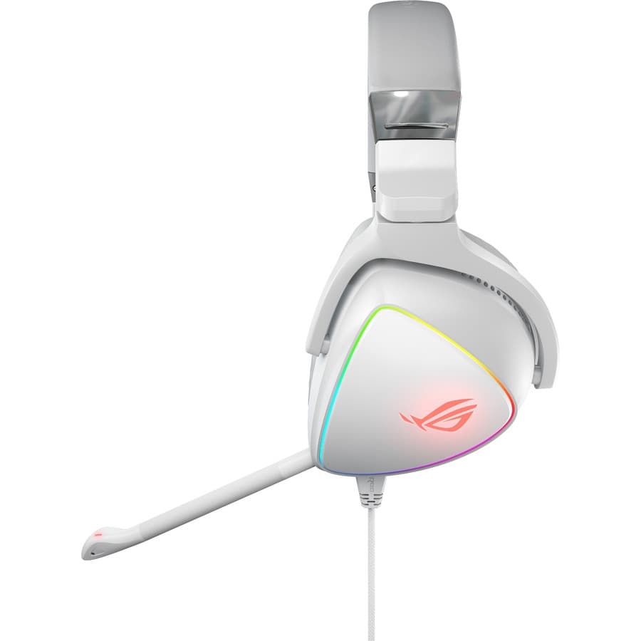 ROG DELTA WHITE EDITION ON EAR WIRED GAMING HEADSET MIC RGB LIGHTING NOISE CANCE view 2