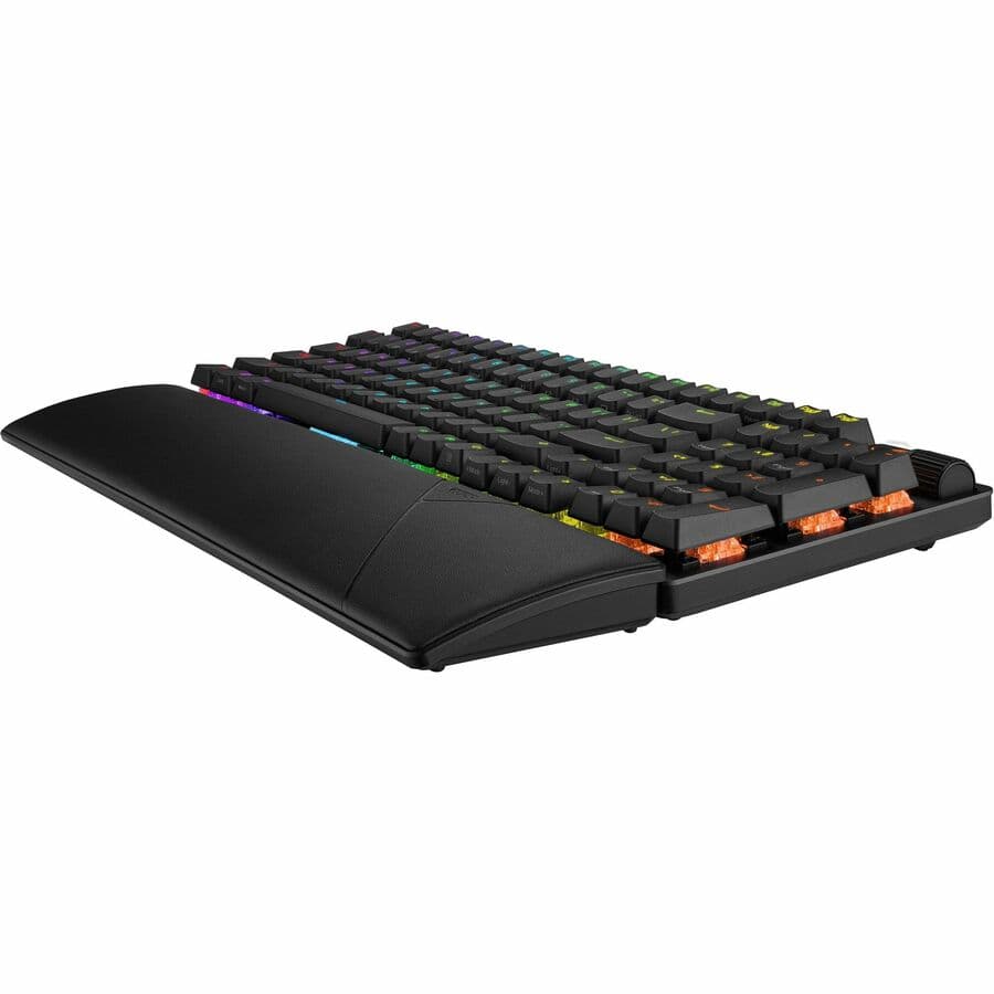 ASUS ROG Strix Scope II 96 Wireless keyboard in black with RGB lighting and compact 96% layout