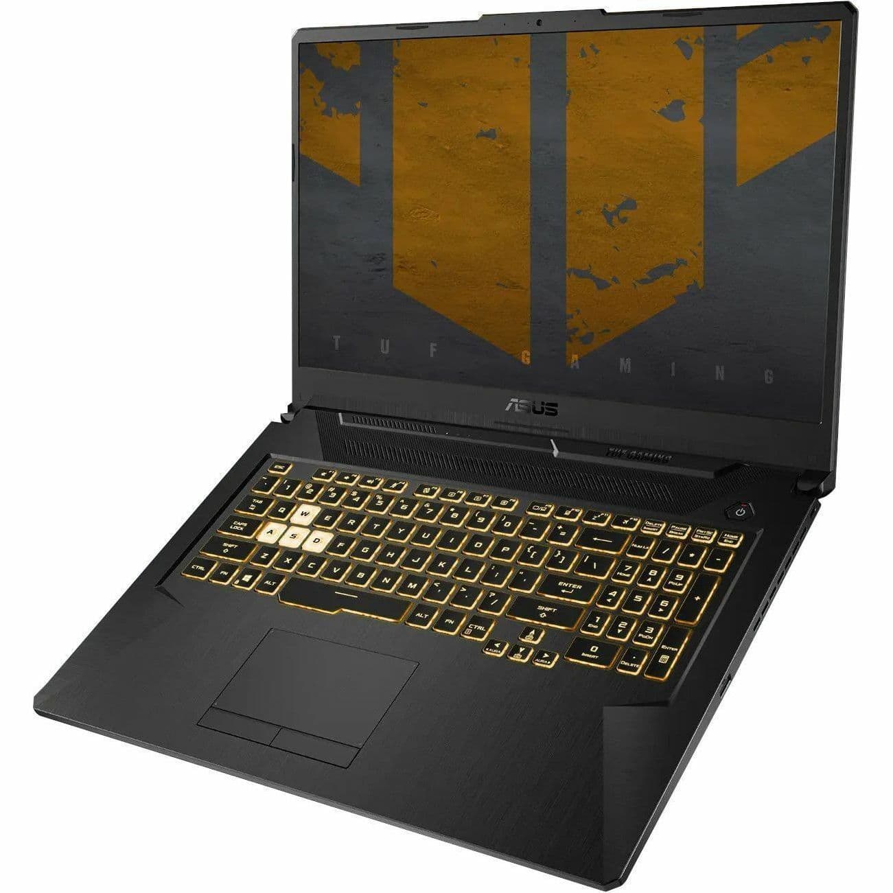 ASUS TUF Gaming 17.3-inch laptop with black chassis, Full HD display, and gaming design