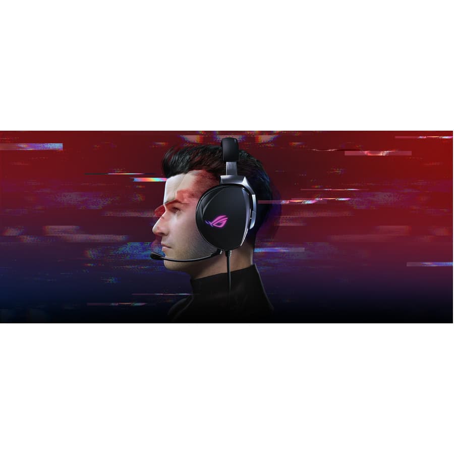 ASUS ROG Theta 7.1 USB-C wired gaming headset with over-ear cups and boom microphone