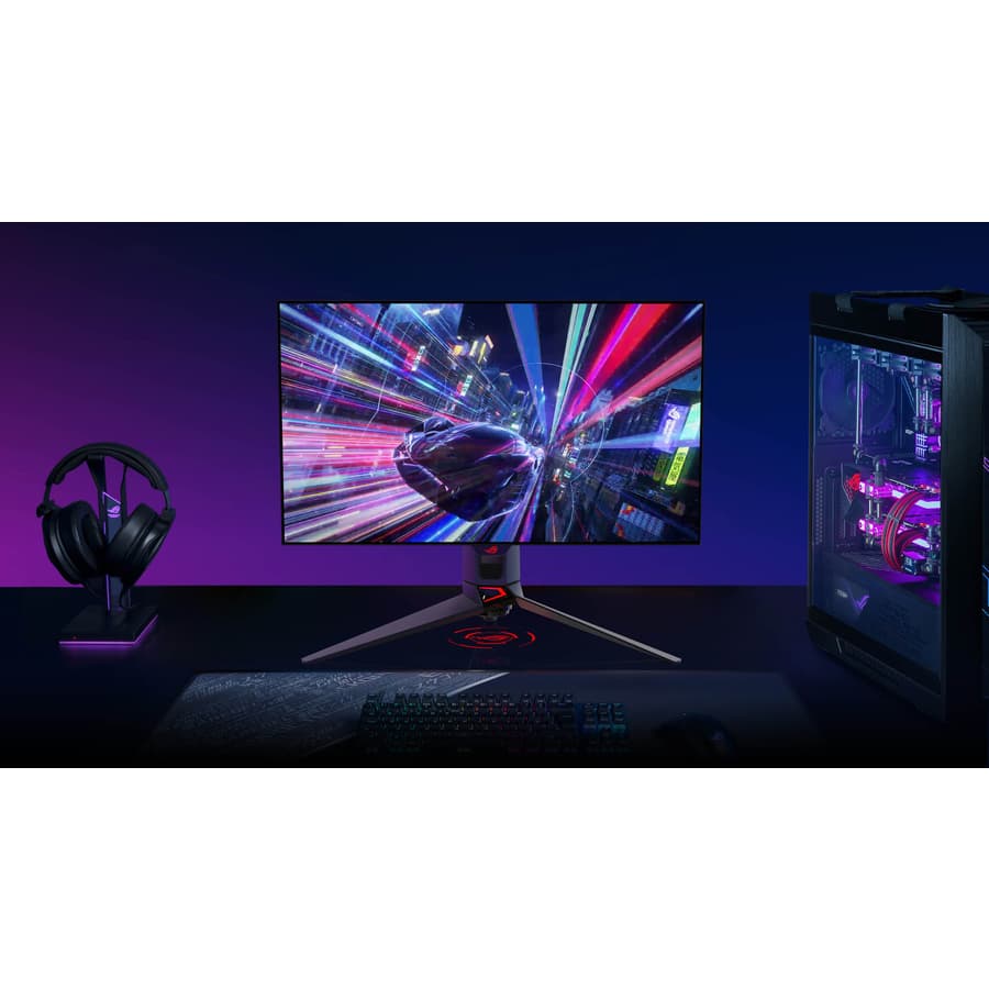 ASUS ROG Swift PG27AQDM 27-inch OLED gaming monitor with QHD resolution and anti-glare coating