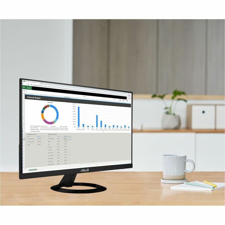 ASUS VZ24EHF 23.8-inch frameless Full HD IPS monitor in black