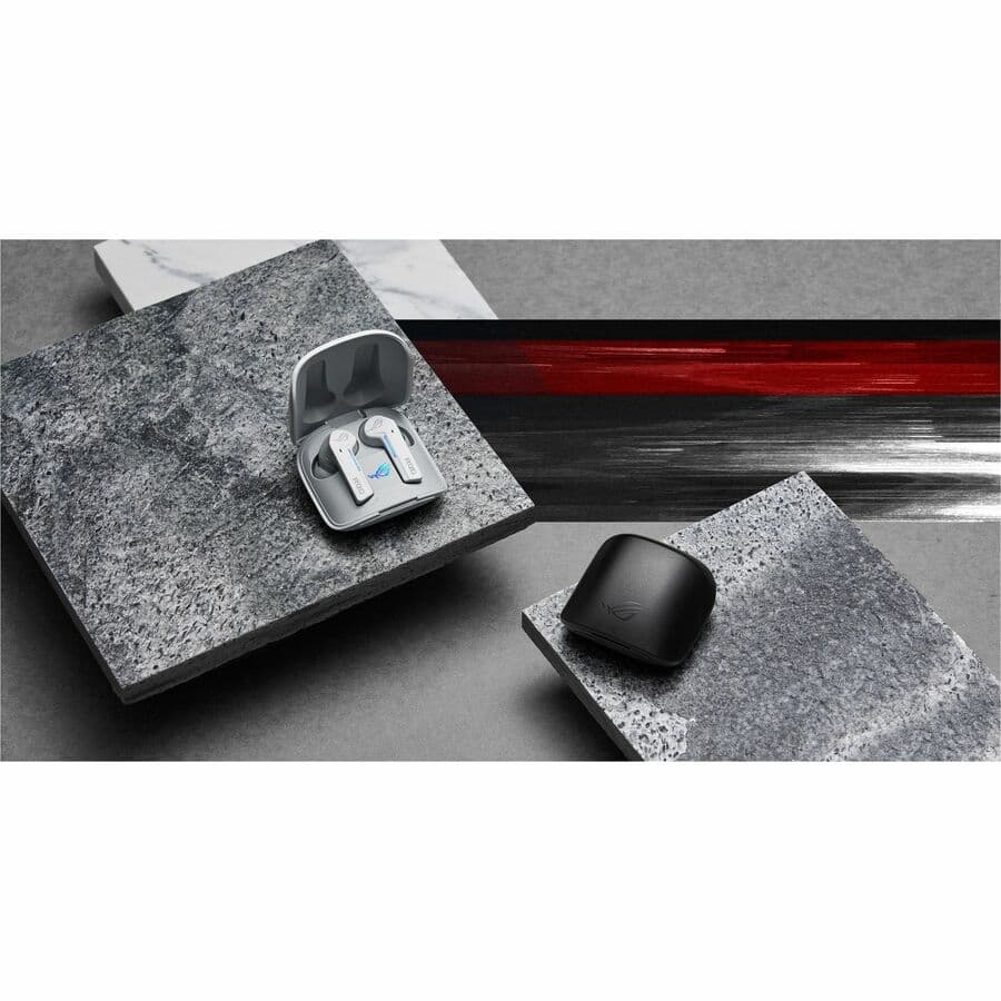 ASUS ROG Cetra True Wireless white headset with 2.4 GHz and Bluetooth 5.3