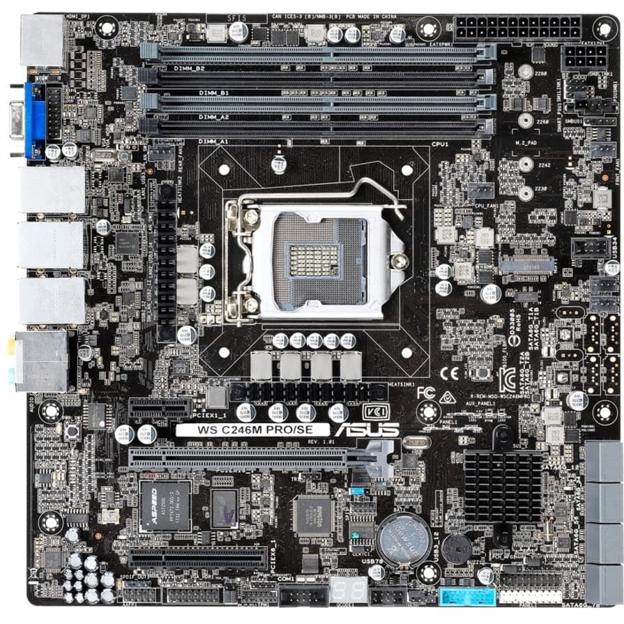 ASUS WS C246M PRO/SE Micro ATX LGA1151 Motherboard | Workstation, Intel