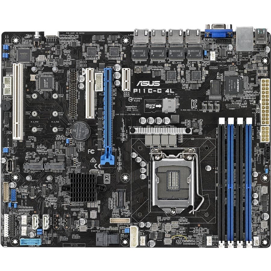 ASUS P11C-C/4L Intel Xeon EATX server motherboard with 4 LAN ports