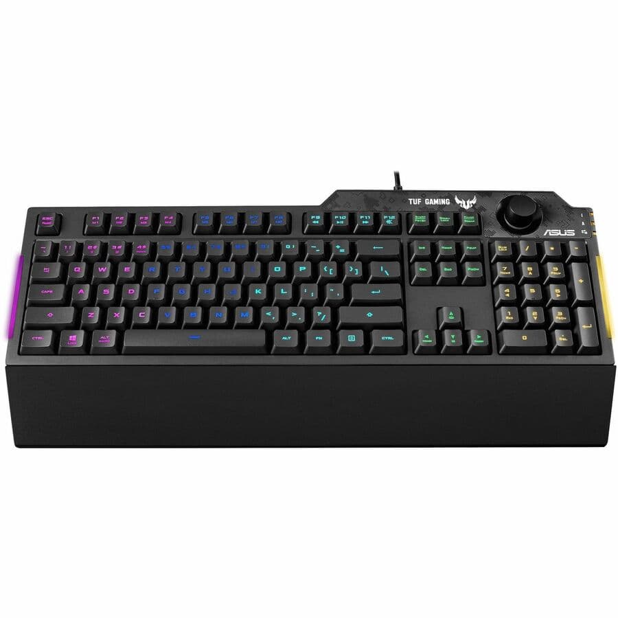 Asus Ra04 Tuf Gaming K1 Rgb Keyboard, Dedicated Volume Knob, Spill Resistance, S