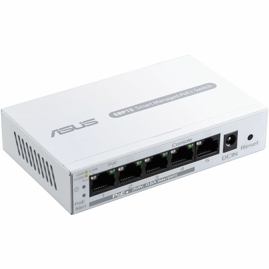 ASUS ExpertWiFi EBP15 5-Port GbE PoE+ Switch | Smart Managed