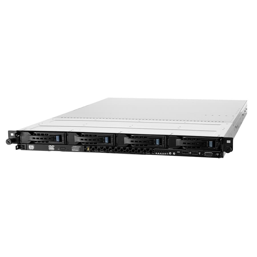 ASUS RS300-E9-PS4 1U rack server with Intel Xeon E3-1200 v5 support, drive bays, and expansion slots