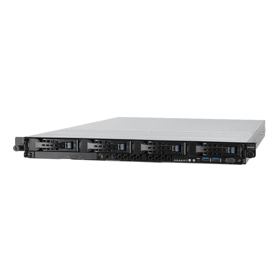 ASUS RS500A-E9-RS4-U rack server with AMD EPYC SP3 support, DDR4 DIMM slots, M.2, and hot-swap 3.5 in bays