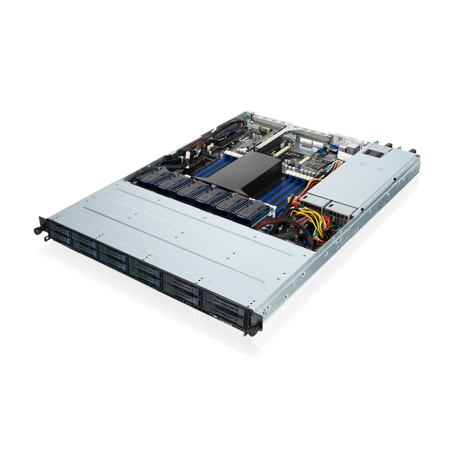 ASUS RS500A-E10-RS12U 1U server barebone with 12 drive bays for enterprise rack deployment
