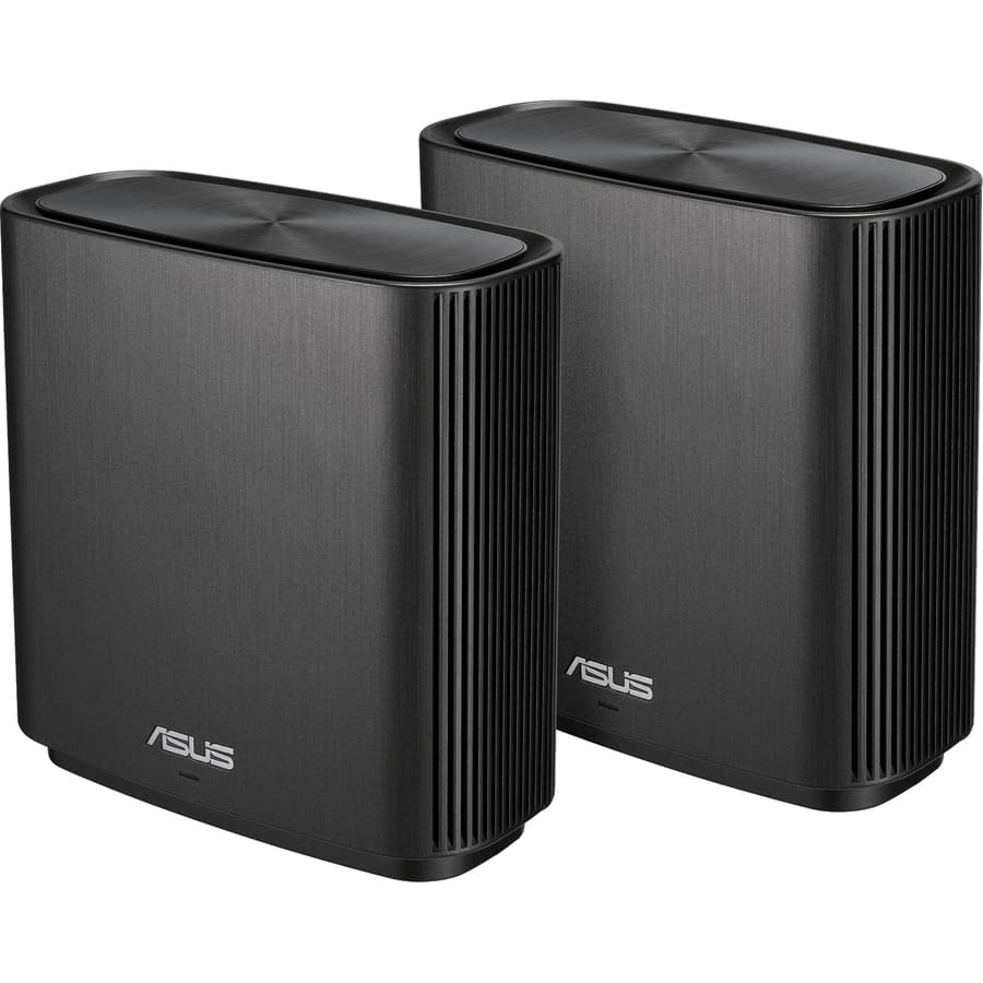 ASUS ZenWiFi AC CT8 2-pack AC3000 tri-band whole-home WiFi mesh system in charcoal