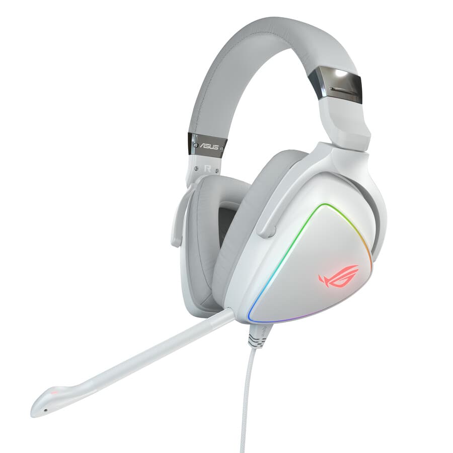 ROG DELTA WHITE EDITION ON EAR WIRED GAMING HEADSET MIC RGB LIGHTING NOISE CANCE view 13