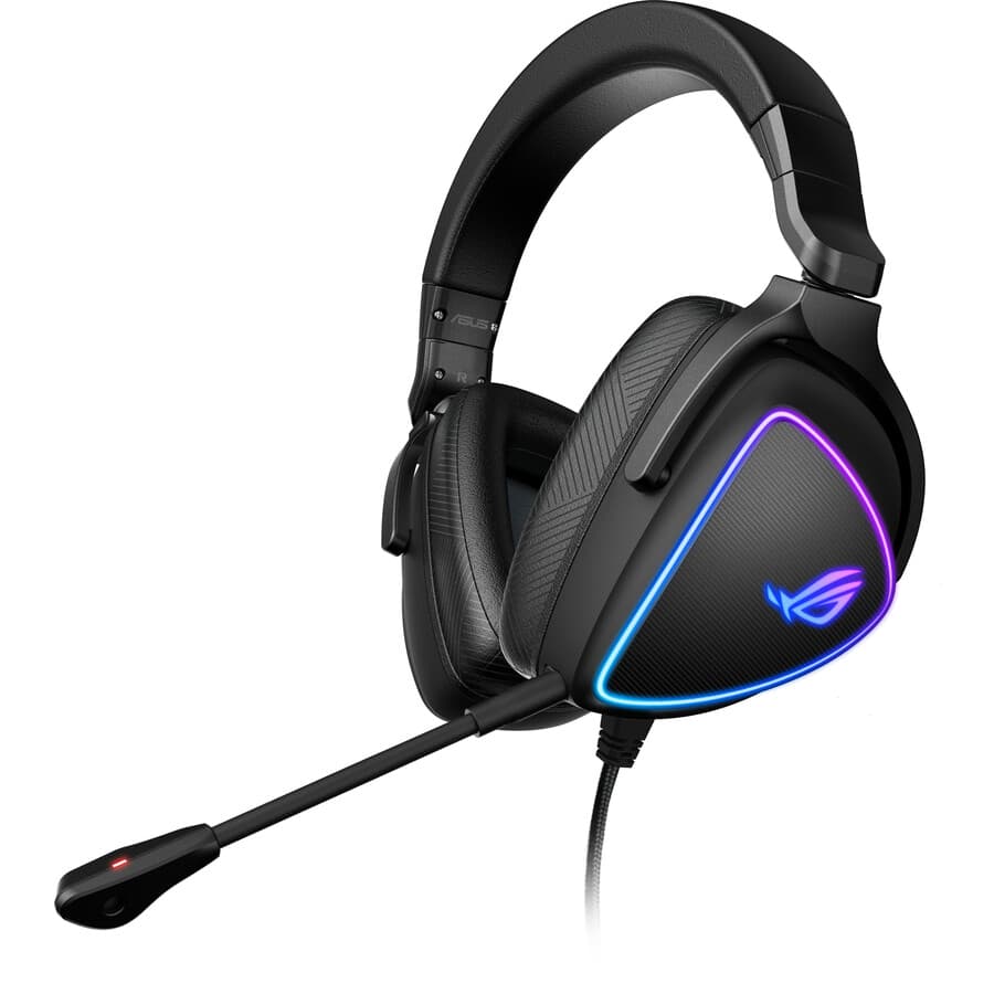 ASUS ROG Delta S USB-C wired gaming headset with RGB lighting and over-ear design