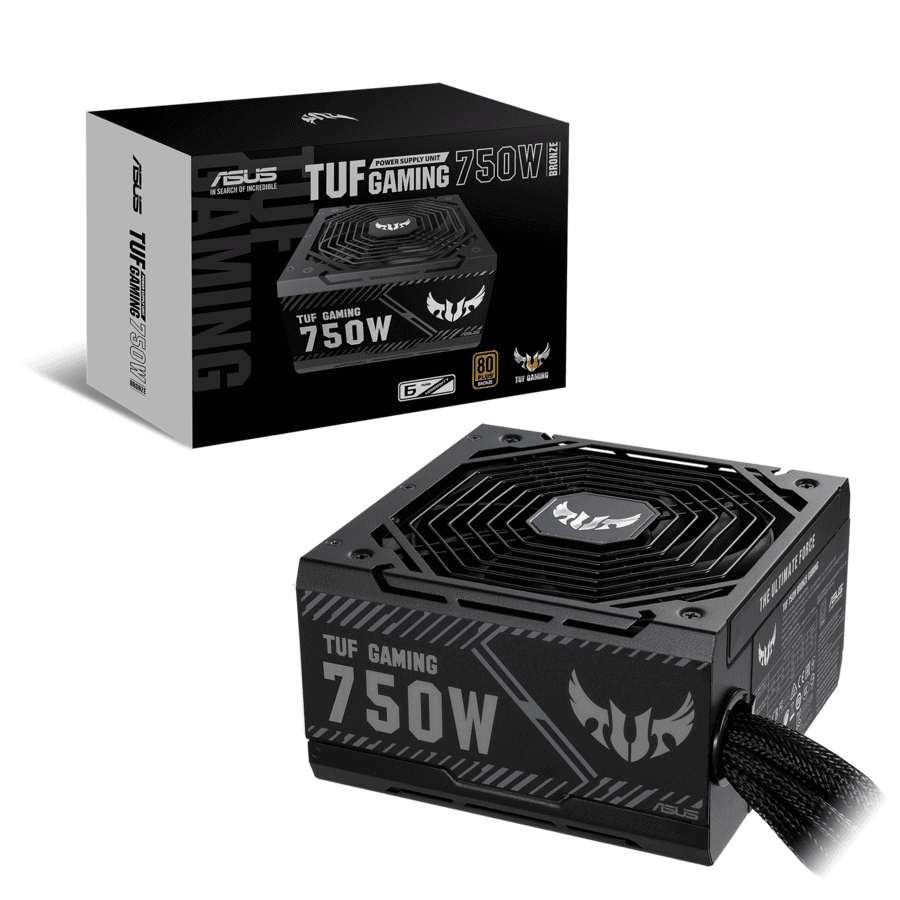 ASUS TUF Gaming 750W Bronze power supply with 0 dB technology for quiet desktop builds