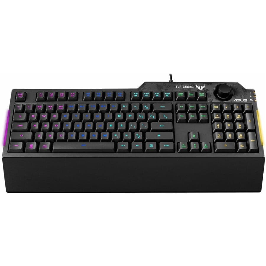 ASUS RA04 TUF GAMING K1 RGB KEYBOARD, DEDICATED VOLUME KNOB, SPILL RESISTANCE, S view 12