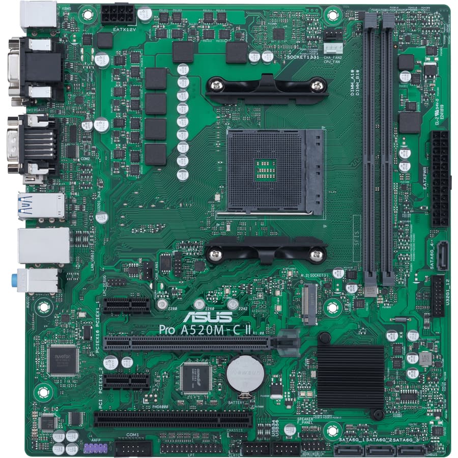 ASUS Pro A520M-C II/CSM Micro-ATX motherboard for AMD AM4 business desktops