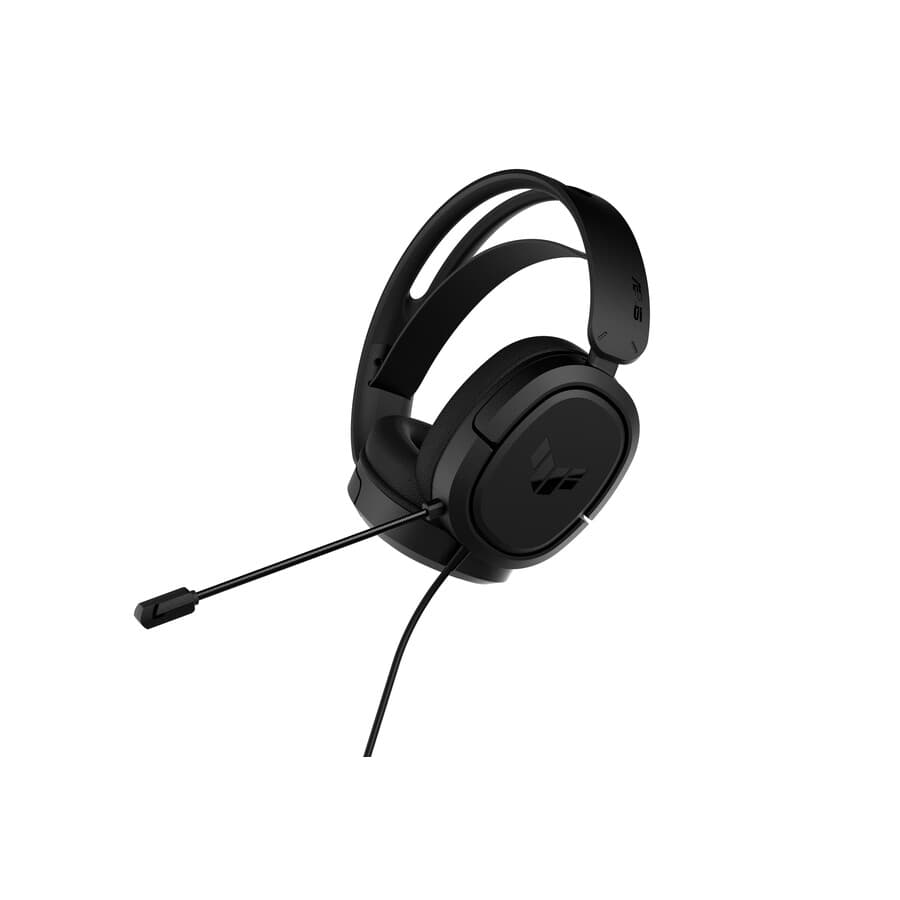ASUS TUF Gaming H1 Wireless headset in black with over-ear cups and boom microphone