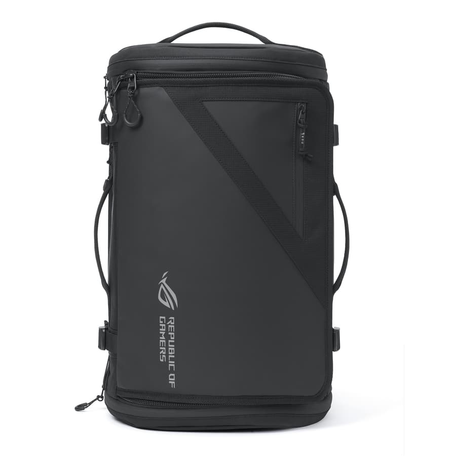 ASUS ROG Archer Weekender black 17-inch backpack with 32 liter capacity and padded back panel