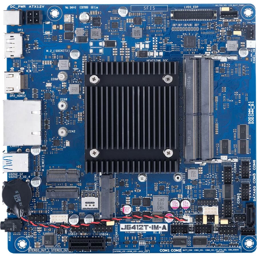 ASUS J6412T-IM-A fanless Mini-ITX industrial motherboard for Intel Celeron J6412 systems