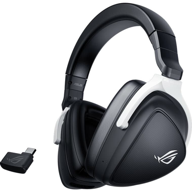 ASUS ROG Delta S Wireless gaming headset with AI beamforming microphone and 7.1 surround sound