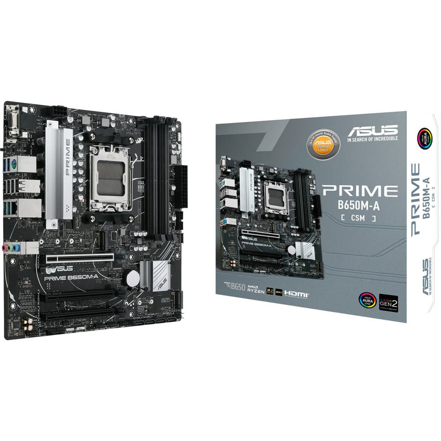 ASUS PRIME B650M-A-CSM micro-ATX motherboard for AMD Ryzen processors with AM5 and DDR5 support