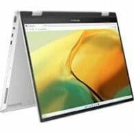 ASUS Zenbook Flip 14-inch OLED 2-in-1 laptop in Foggy Silver with touchscreen and stylus support