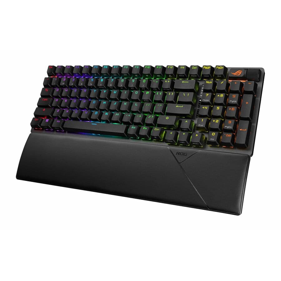 ASUS ROG Strix Scope II 96 Wireless keyboard in black with RGB lighting and compact 96% layout