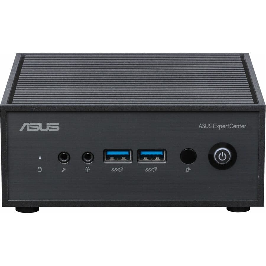 ASUS ExpertCenter PN42 fanless mini PC with Intel N100, 4 GB RAM, 128 GB SSD, WiFi 6, and VESA mount support