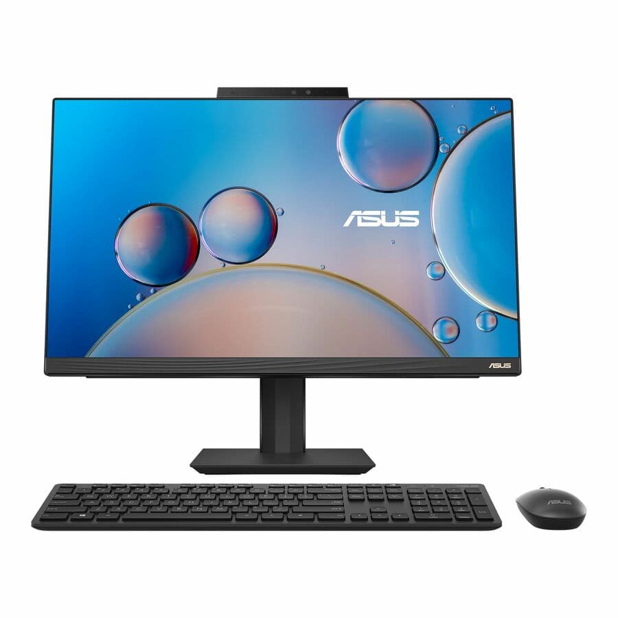 ASUS 23.8-inch all-in-one desktop with touchscreen, black finish, and slim business design