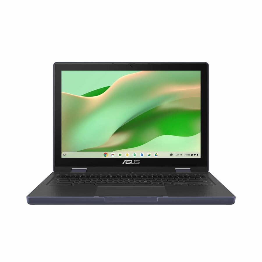 Grey ASUS Chromebook 2-in-1 with 12.2-inch WUXGA touchscreen and ChromeOS