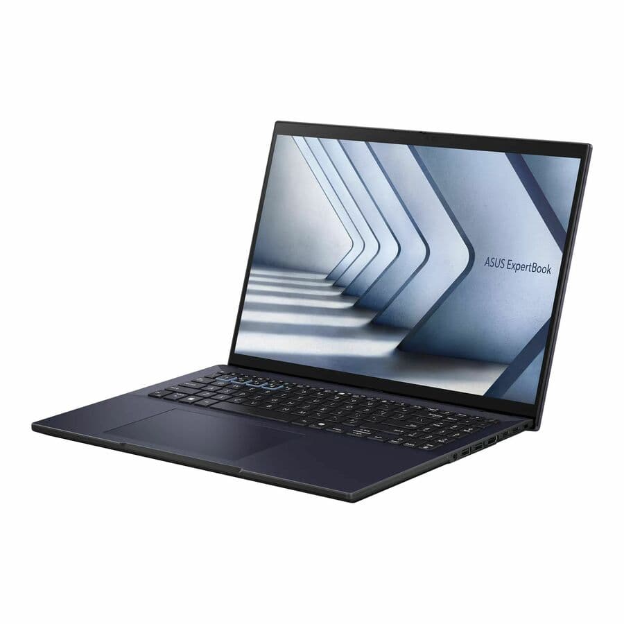 ASUS ExpertBook 14-inch business laptop with Intel Core Ultra 7 155U, touch display, and black chassis
